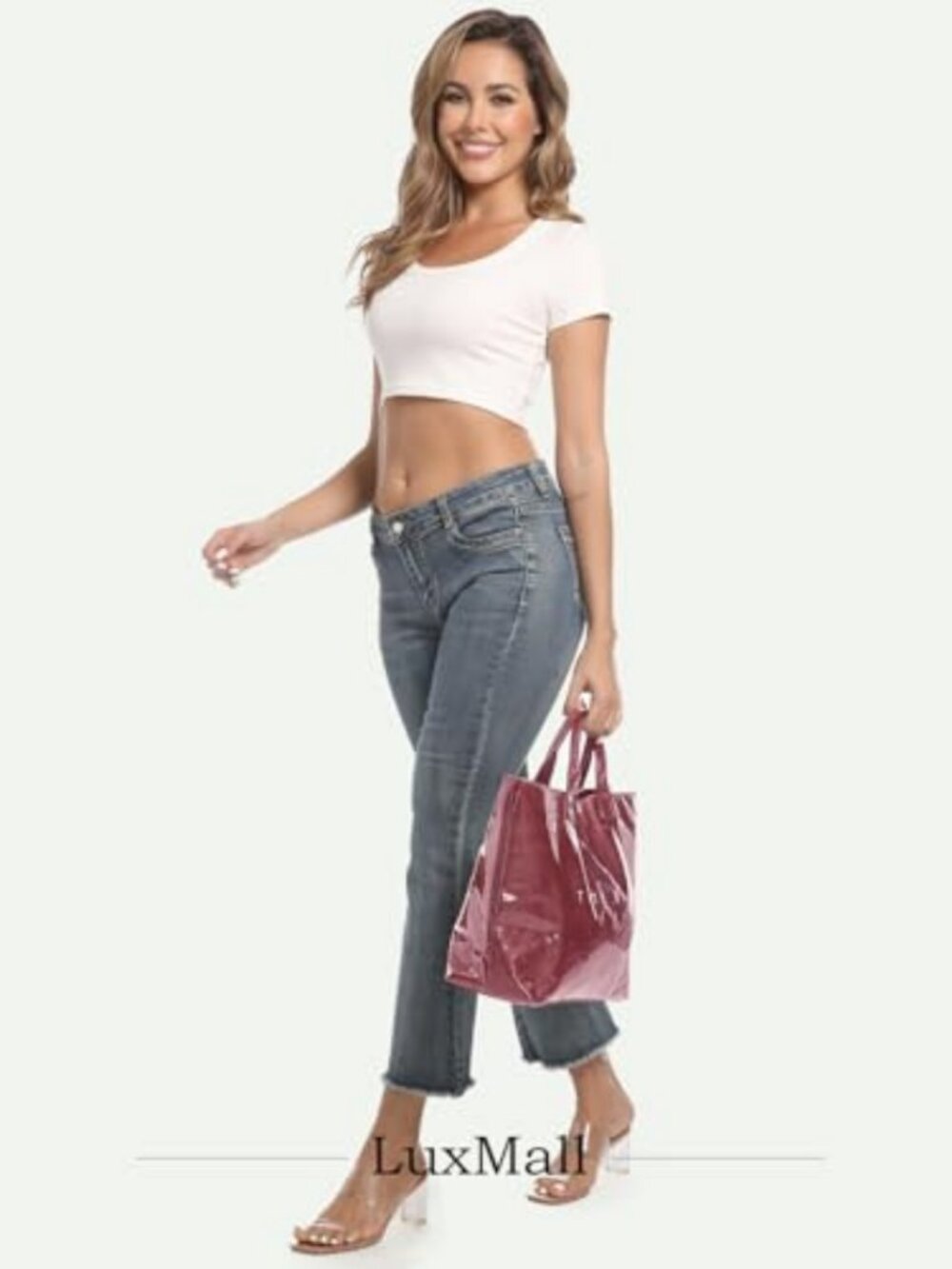 Kraft Paper PVC Tote Bag Large Capacity Hobo Handbag Work Beach Shopping Travel